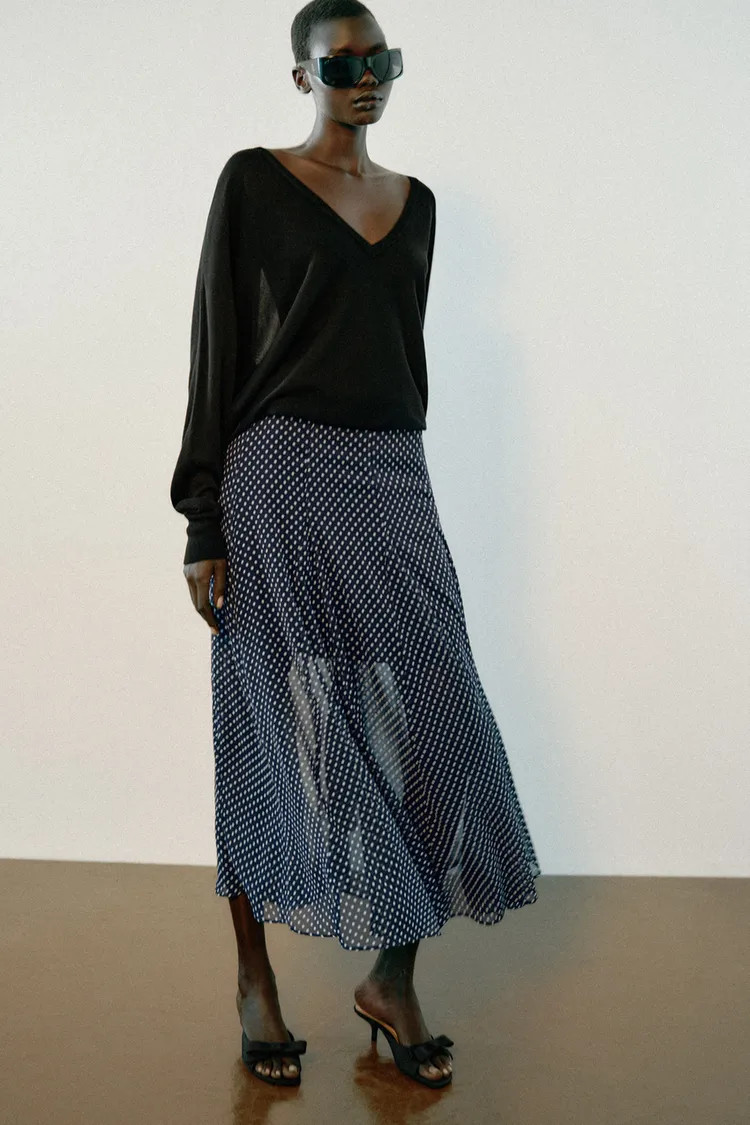 POLKA DOT MIDI SKIRT | Zara US