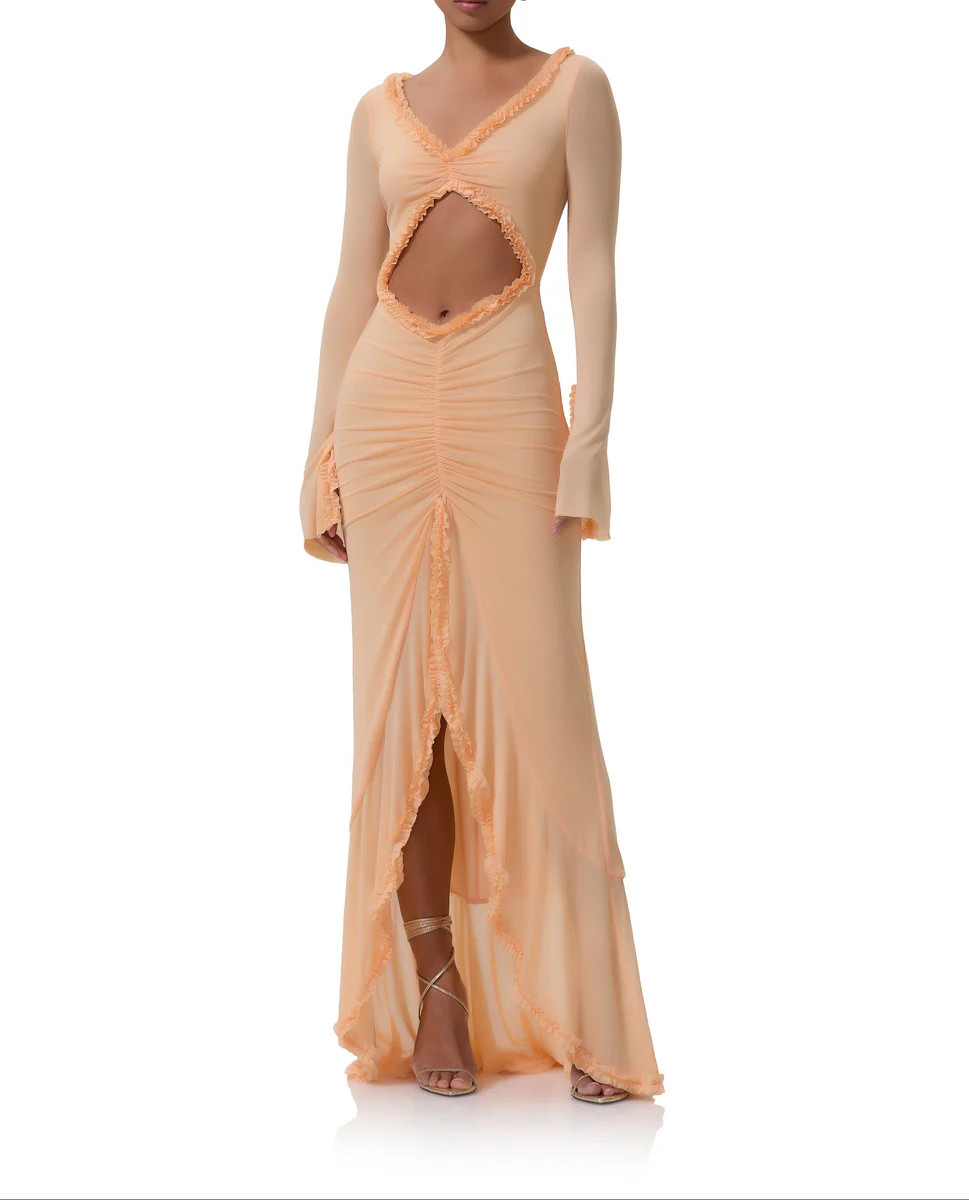 Cat Micro Ruffle Maxi - Peach Fuzz | ShopAFRM
