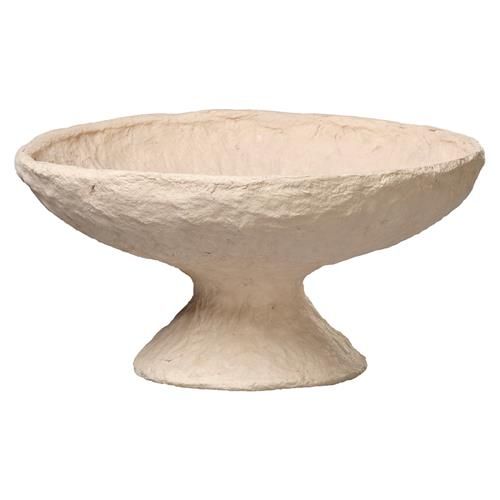 Taylor Modern Classic Beige Cotton Mache Decorative Footed Bowl | Kathy Kuo Home