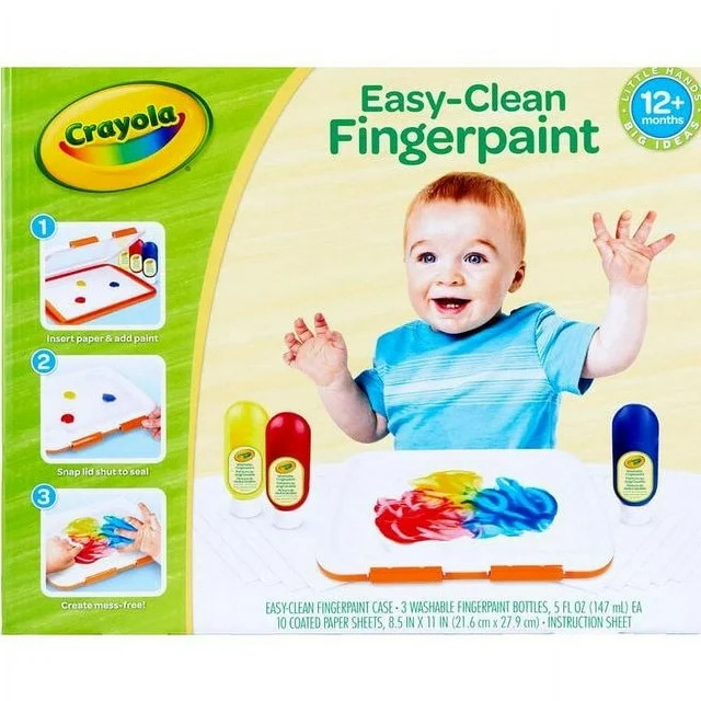 Crayola Washable Finger Paint Station, Holiday Gift for Toddlers, Less Mess Finger Paints for Tod... | Walmart (US)