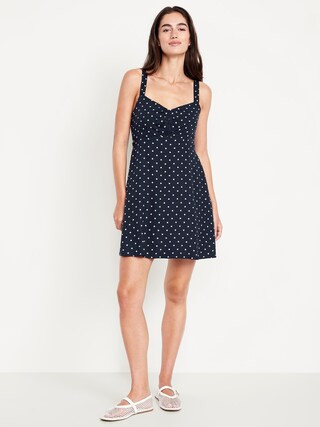 Fit & Flare Crepe Mini Dress | Old Navy (US)