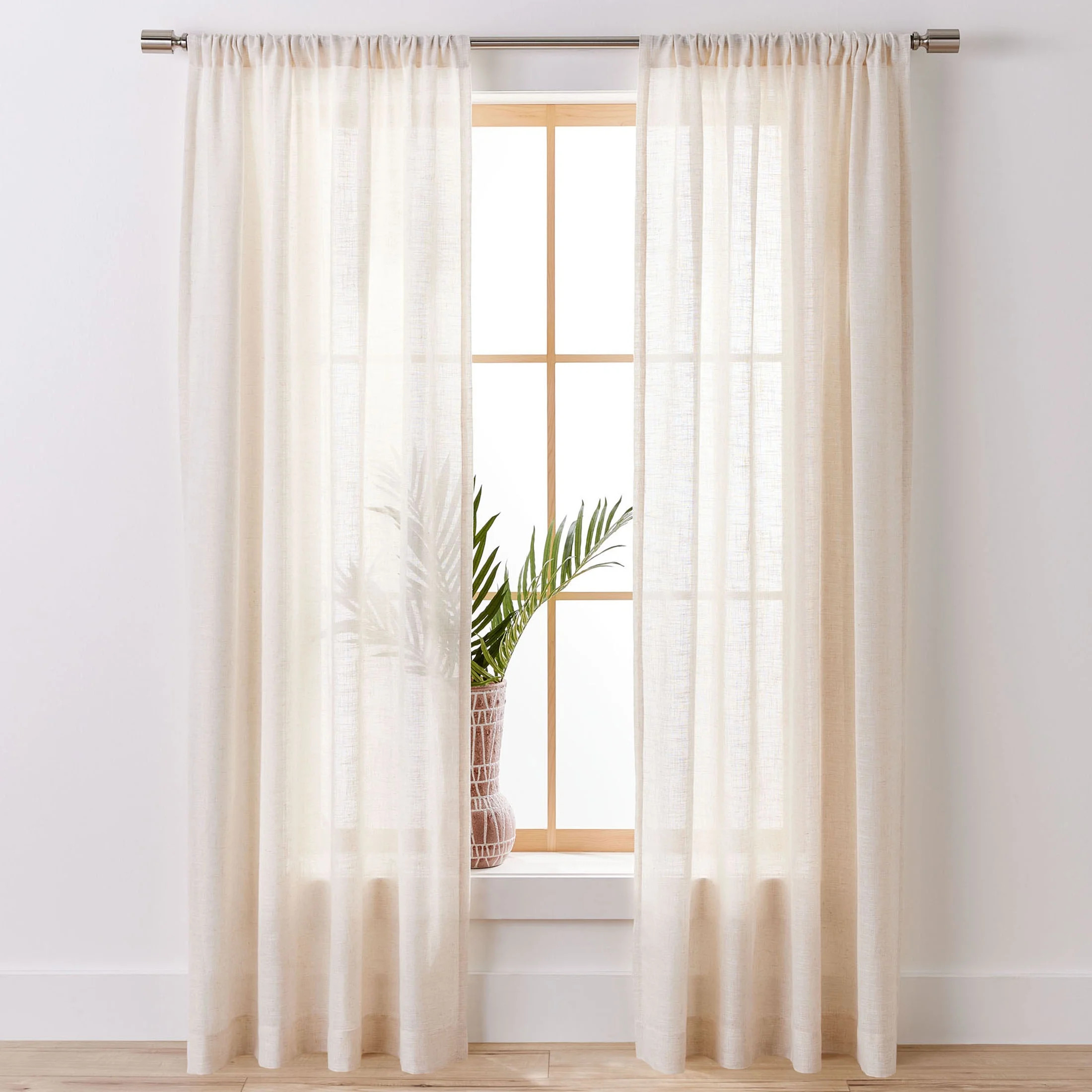 Better Homes & Gardens Light Filtering Linen Blend Rod Pocket Curtain, Single Panel, Vanilla Drea... | Walmart (US)