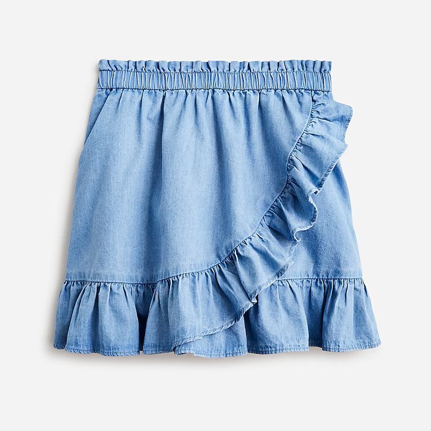 Girls' chambray wrap skirt | J.Crew US