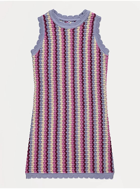 Purple Stripe Knitted Sleeveless Dress | George