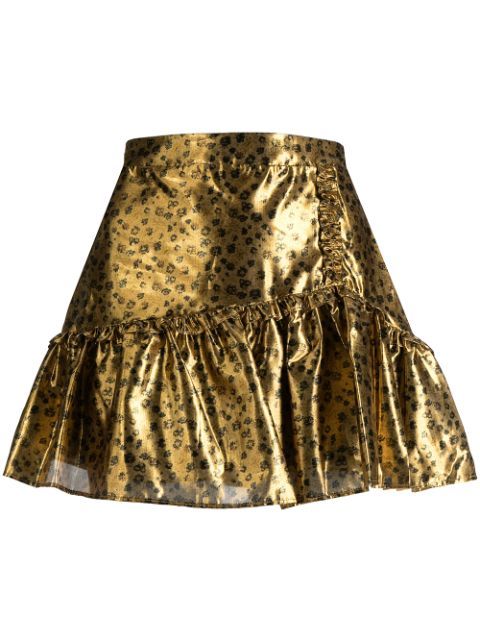 metallic-effect short skirt | Farfetch Global