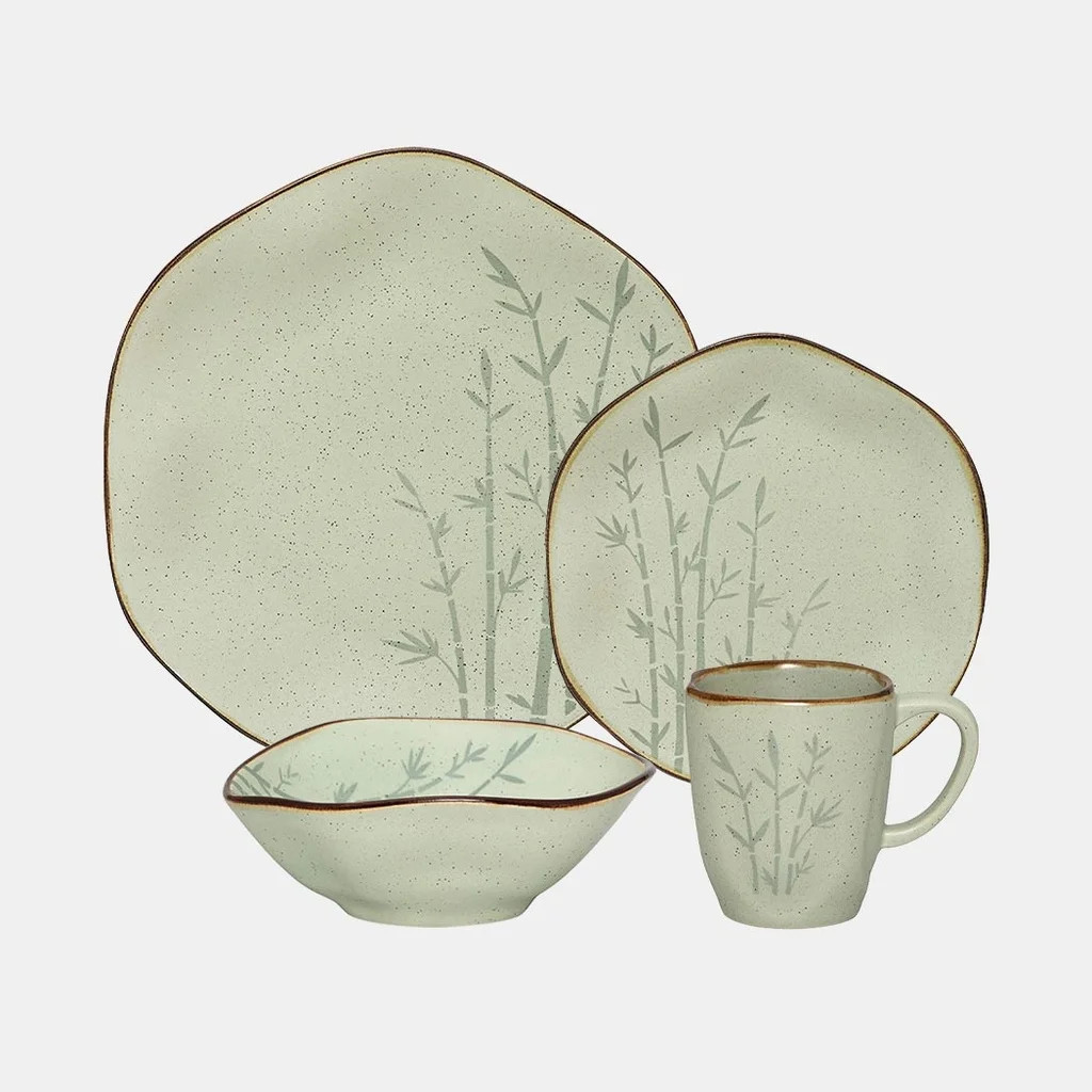 Oxford Ryo, Juego de Vajilla de Porcelana de Bambú de 16pzas, Servicio para 4 | Walmart (US)