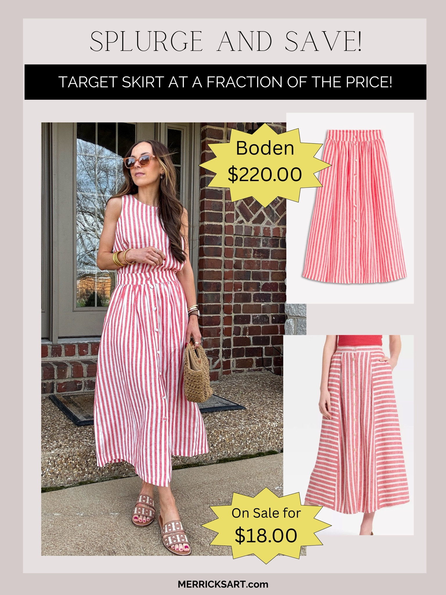 I LOVE when I find a great “save” substitute for something that is more of a splurge. This Target skirt is so similar to the Boden one I’m wearing in the picture, except it is more than 90% of the price! 😱 Great for 4th of July and summer too!

#LTKSaleAlert #LTKgrwm