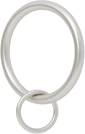 Ivilon Drapery Eyelet Curtain Rings - 1.7" Ring Loop for Hook Pins, Set of 14 - Satin Nickel | Amazon (US)