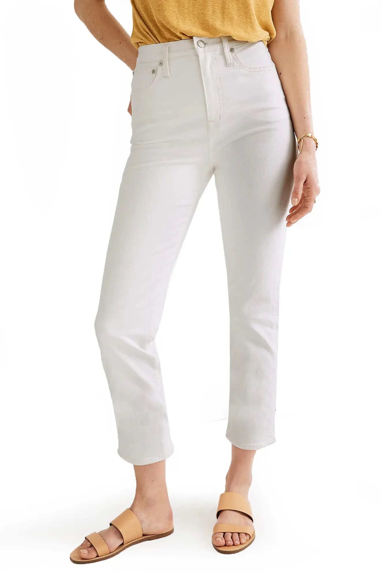 Women's Madewell Classic Straight Jeans, Size 33 - White | Nordstrom