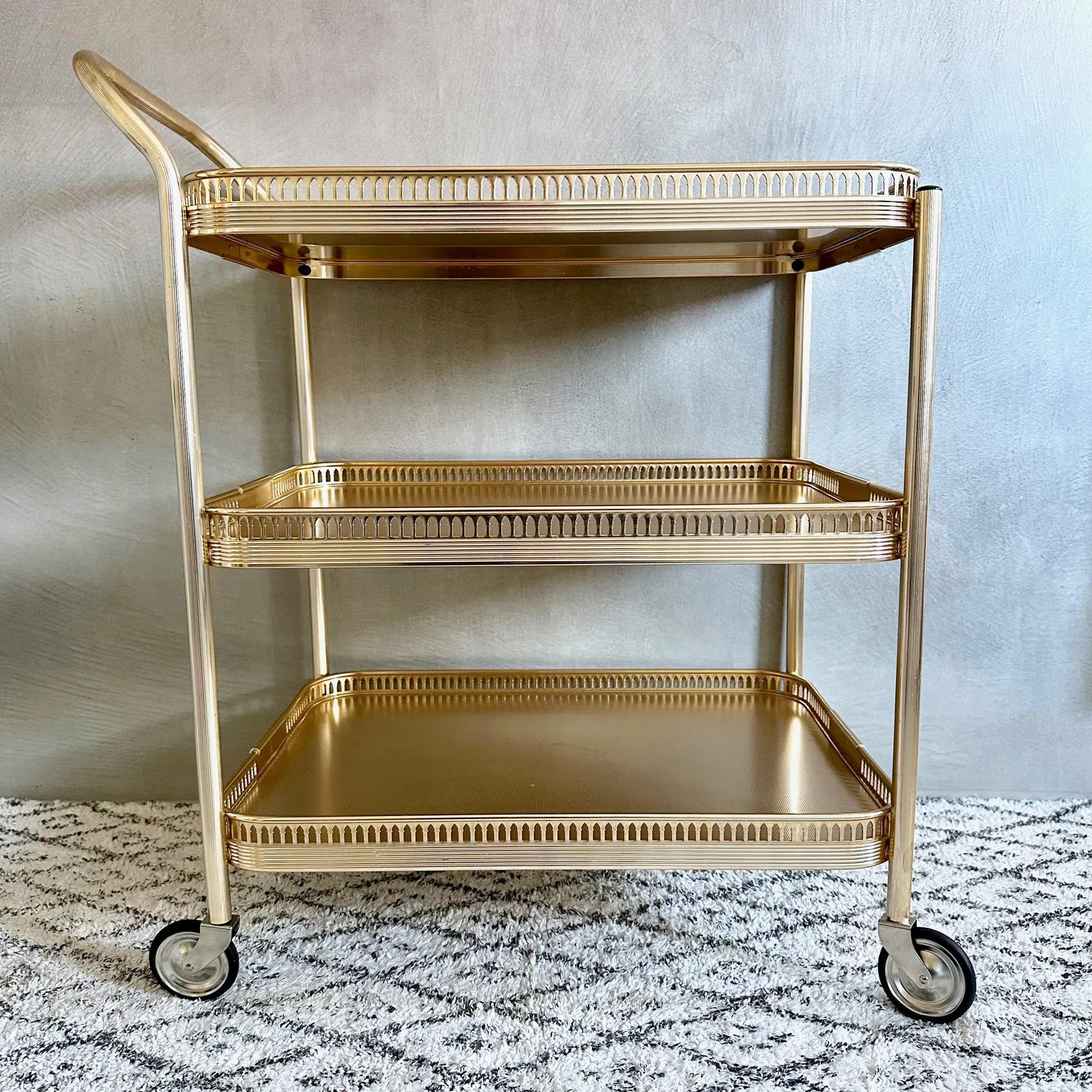 Mid Century Serving Trolley by Suwan England, 1960s, Hollywood Regency, Bar Cart - Etsy | Etsy (US)