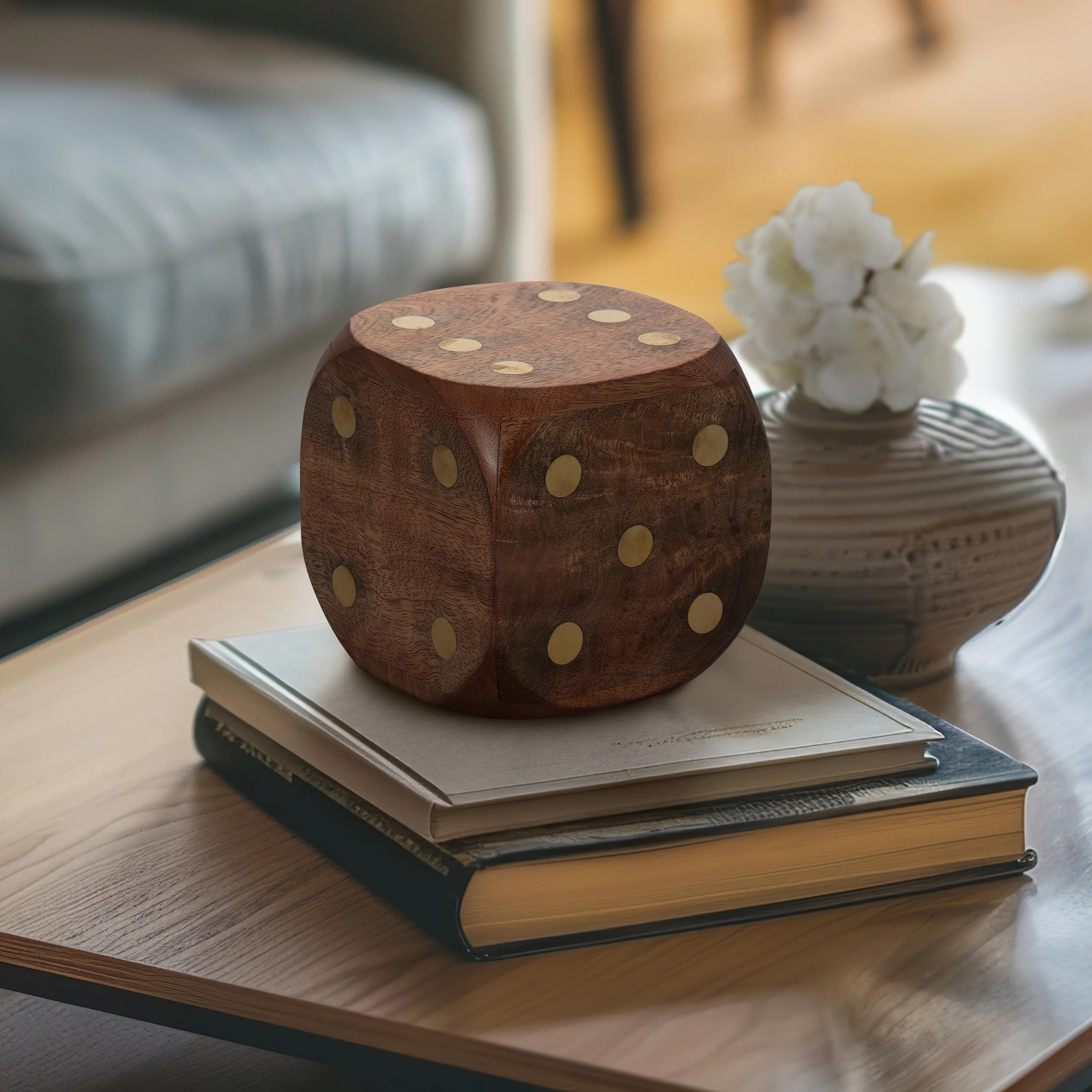 Wood, Dice, Antique Brown, Square | Wayfair North America