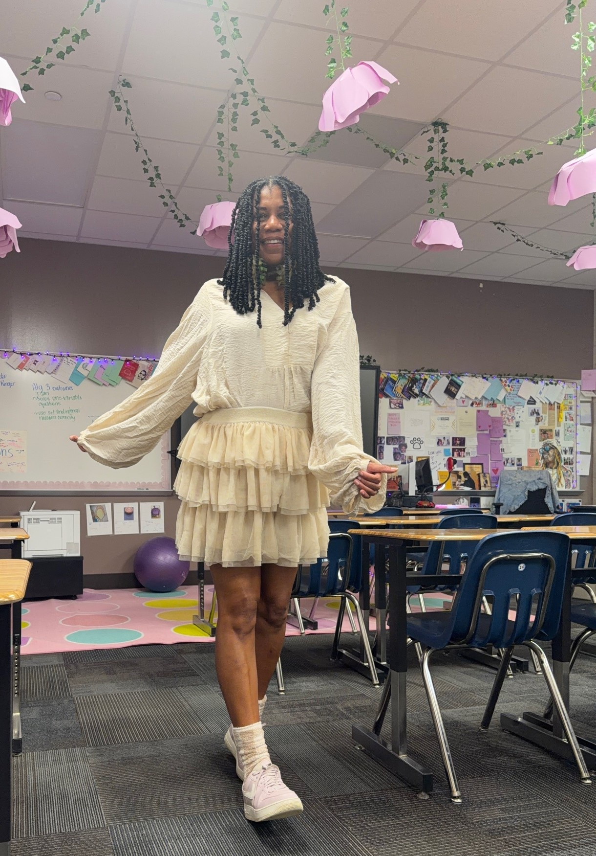 Tulle skirt +
Oversized bell sleeved shirt +
Lavender Air Force ones

#LTKdayinmylife #LTKOver40 #LTKWorkwear