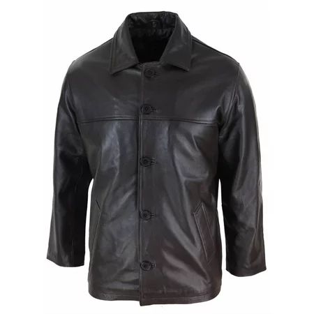 Handmade Genuine Sheep Leather Jacket Men s Short Coat Leather jacket Blazer Business Jacket Casual  | Walmart (US)