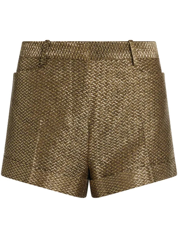 metallic silk-blend bouclé tailored shorts | Farfetch Global