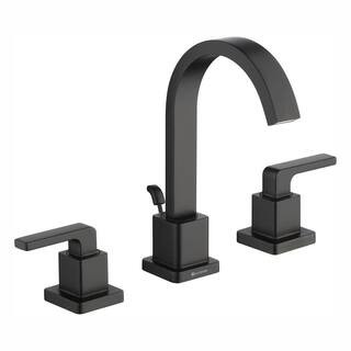 Glacier Bay Farrington 8 in. Widespread 2-Handle High-Arc Bathroom Faucet in Matte Black-HD67751W... | The Home Depot