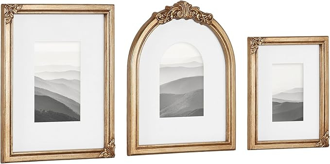Kate and Laurel Arendahl Three-Piece Picture Frame Set, Antique Gold, Set of 3, Varying Sizes, Vi... | Amazon (US)