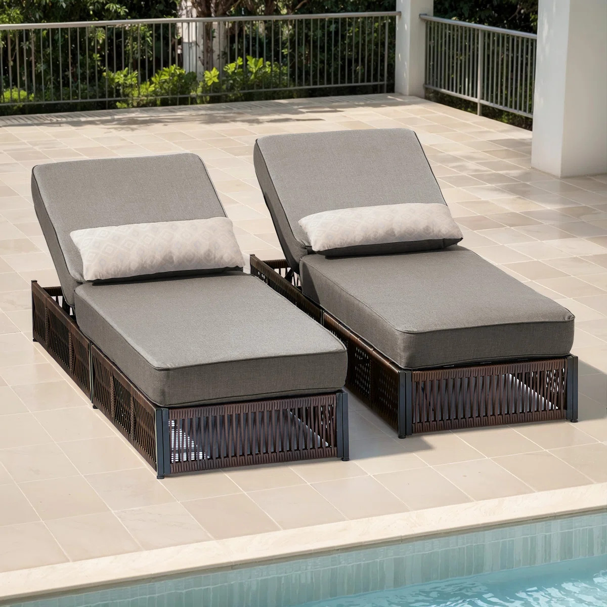 Laguna Outdoor Patio Chaise Lounge Chair, Luxury Rattan Recliner With 6-Position Backrest & 5-Inc... | Wayfair North America