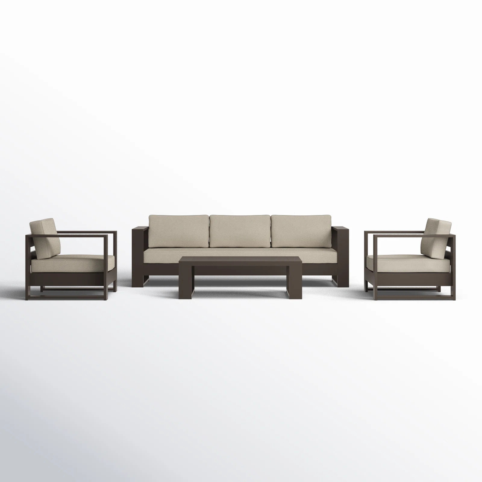 Hoyt Outdoor Aluminum 4-Piece Conversation Set with Coffee Table | Wayfair North America