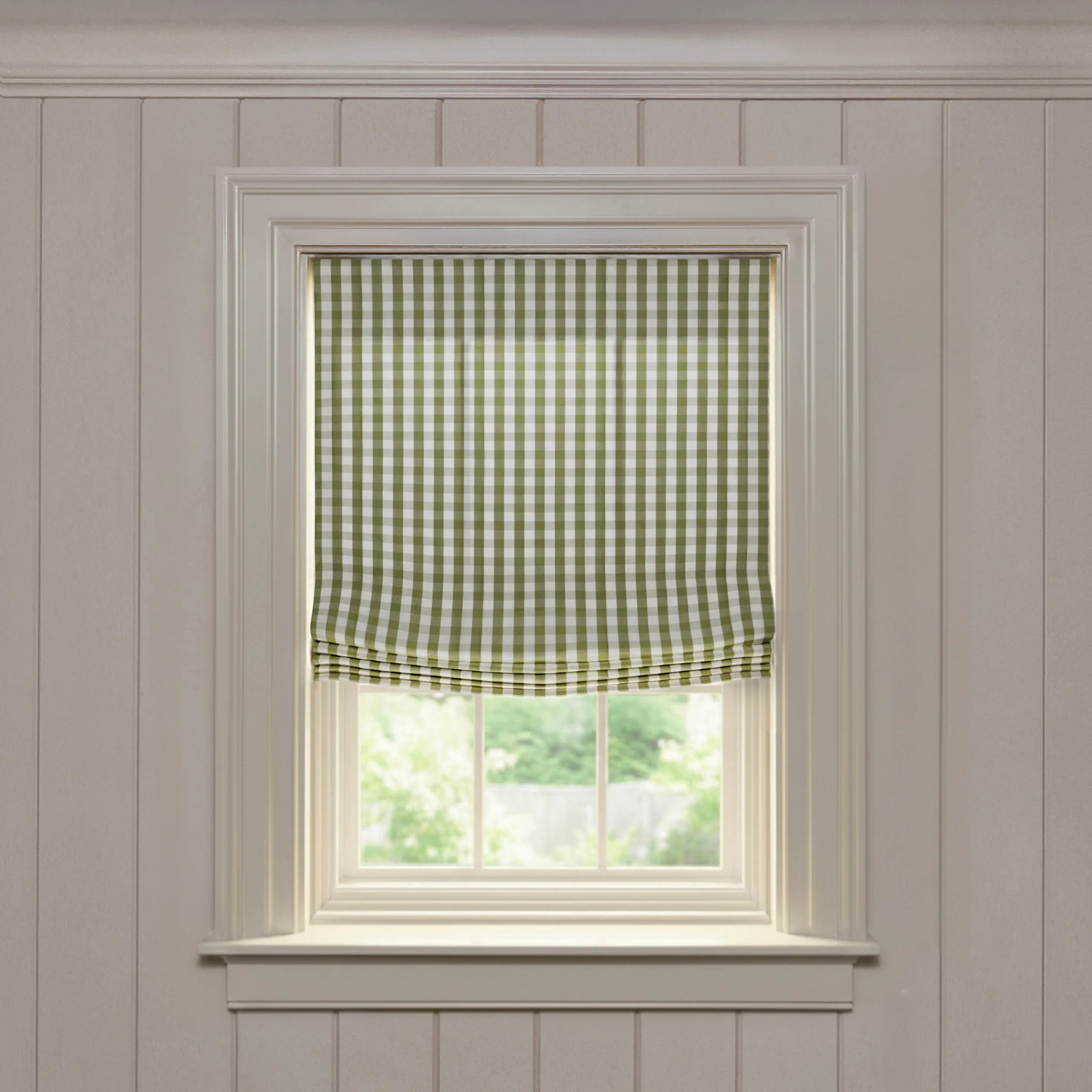 Millie Moss
                Custom Roman Shade | Pepper Home