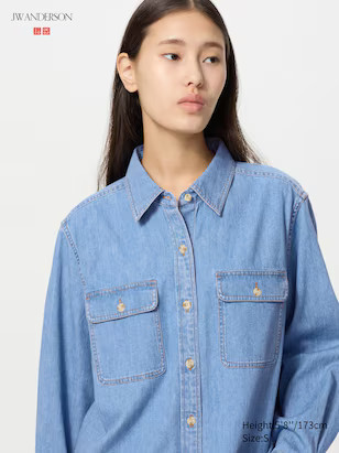 WOMEN'S JW ANDERSON DENIM OVERSIZED SHIRT LONG SLEEVE | UNIQLO AU | Uniqlo Australia