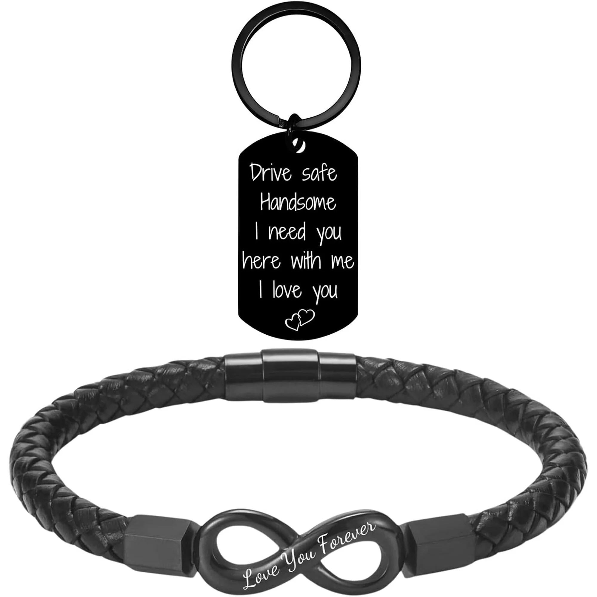 To My Man Straighten Your Crown Bracelet for Husband Boyfriend Mens Braided Leather Bracelets Val... | Walmart (US)