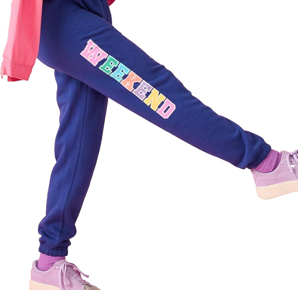 iscream Big Girls Softest Puff Fleece Fun Leg Print Sweatpant Collection | Amazon (US)