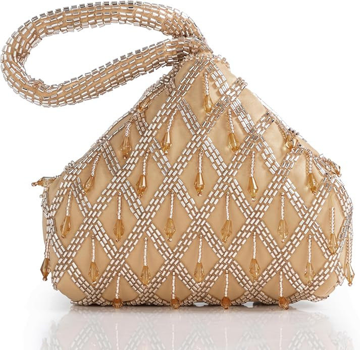 BABEYOND Women's Clutch Evening Bags Sparkly Beads Pendant Triangle Purse for 1920s Party Prom We... | Amazon (US)