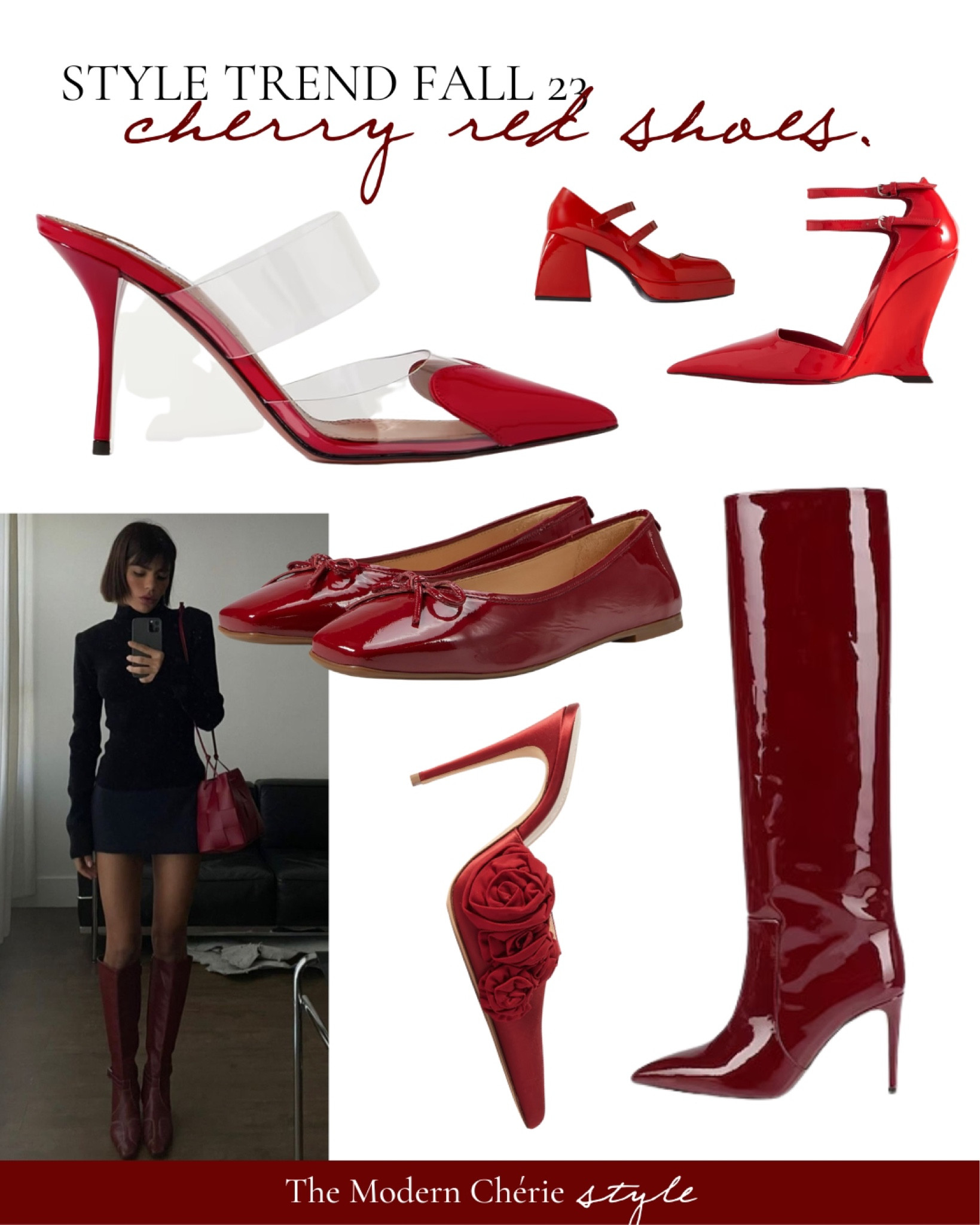 2023 style trend: cherry red shoes #cherryres