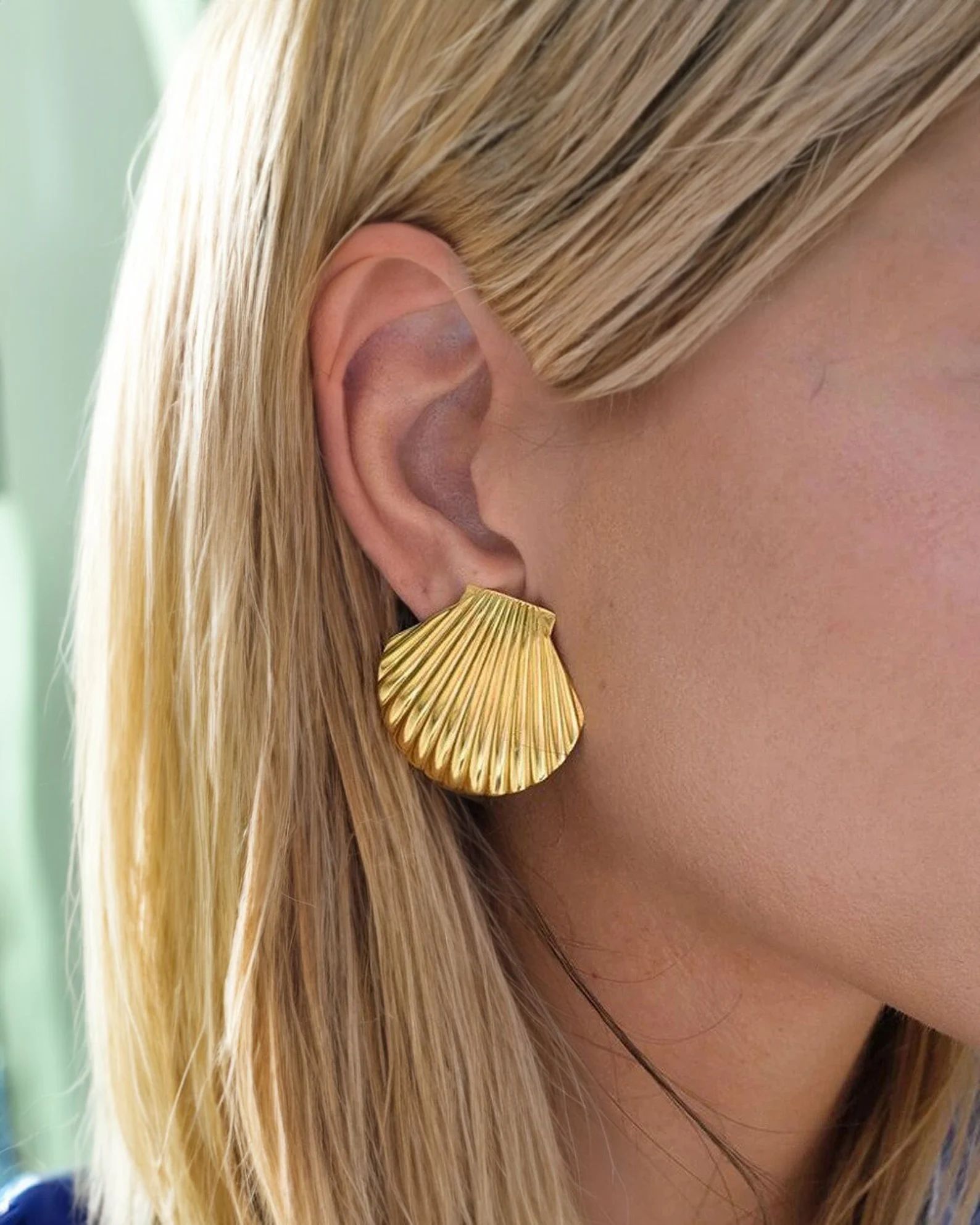 Chunky Golden Shell Earrings, Statement Earrings, Chunky Gold Earrings, Christmas Gifts for Her, ... | Etsy (US)