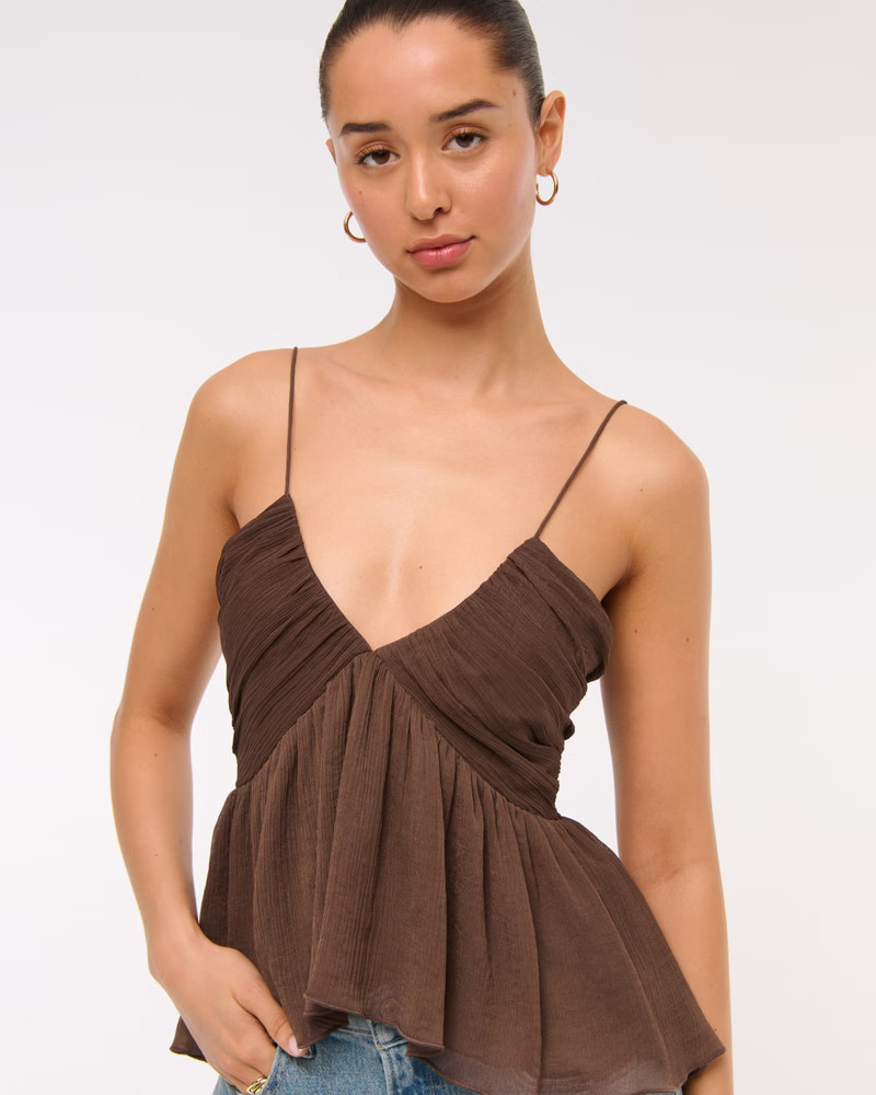 Women's V-Neck Ruched Cami | Women's New Arrivals | Abercrombie.com | Abercrombie & Fitch (US)