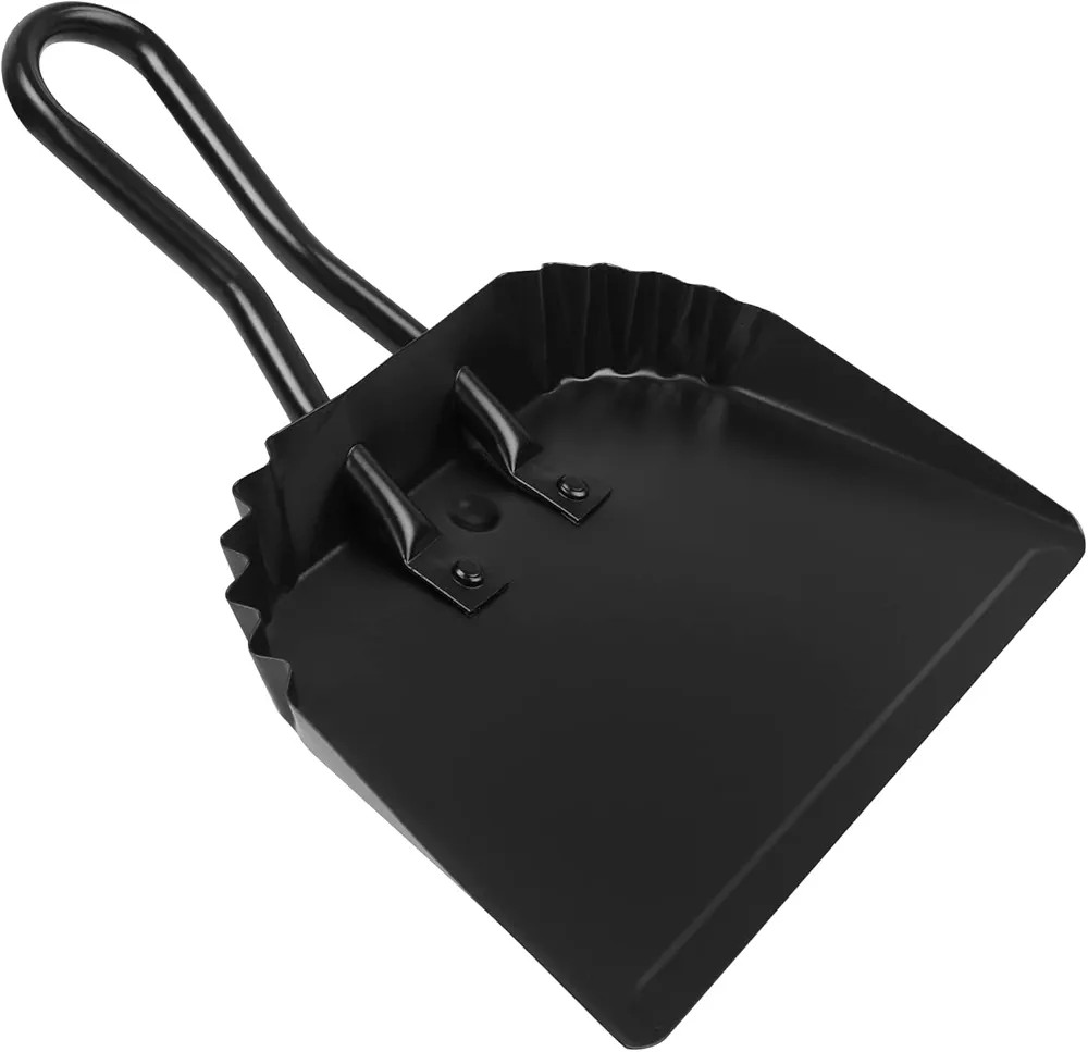 Heavy Duty Black Metal Dust Pan -Handheld Dustpan with Handle, Stainless Steel Large Dustpans wit... | Amazon (US)