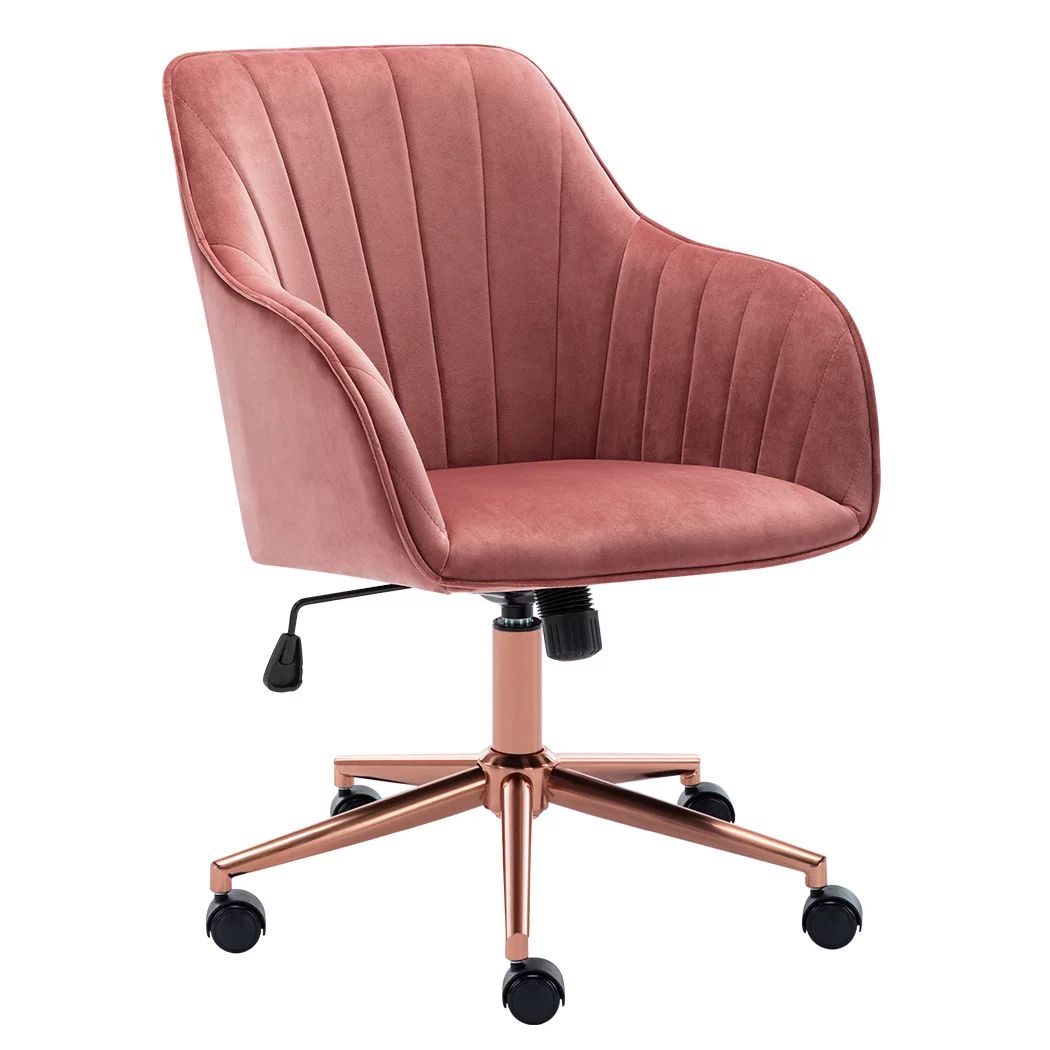 Duhome Home Office Chair Velvet Modern Desk Chair Upholstered Swivel Rolling with Rose Gold Base ... | Walmart (US)
