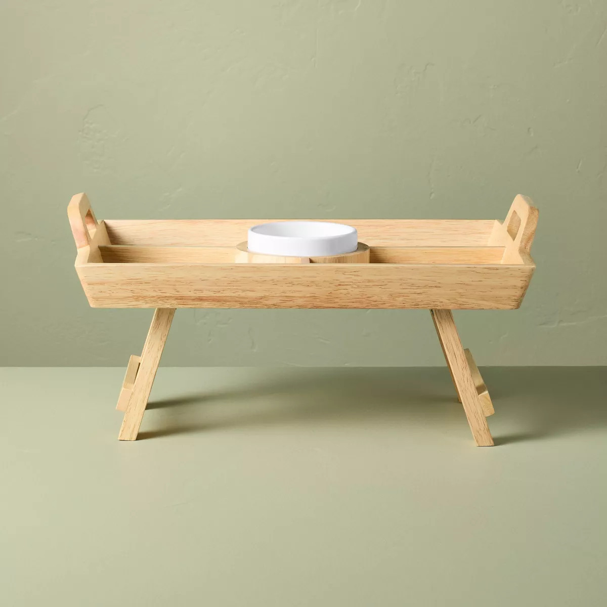 11"x16" Wood Serving Tray with Ceramic Bowl Insert Brown/Cream - Hearth & Hand™ with Magnolia | Target