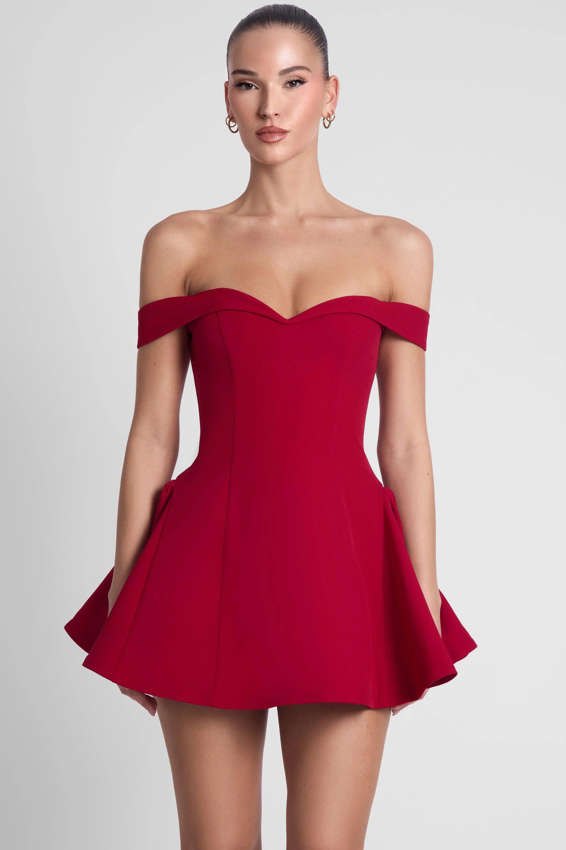 Raquel Babydoll Corset Mini Dress - Red | LEAU (US)