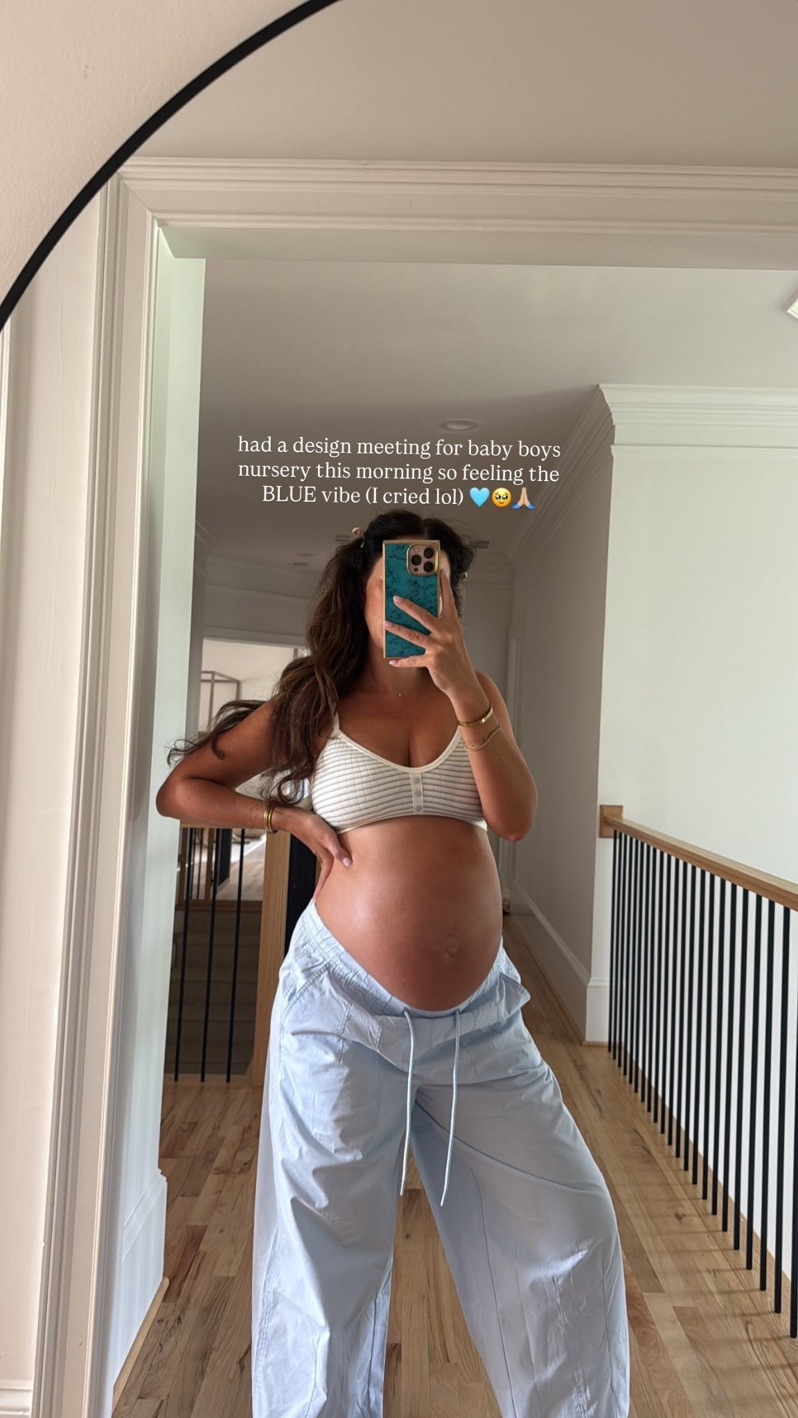 had a design meeting for baby boys nursery this morning so feeling the BLUE vibe (I cried lol) 🩵🥹🙏🏼

M in bralette - M in pant

#LTKBump