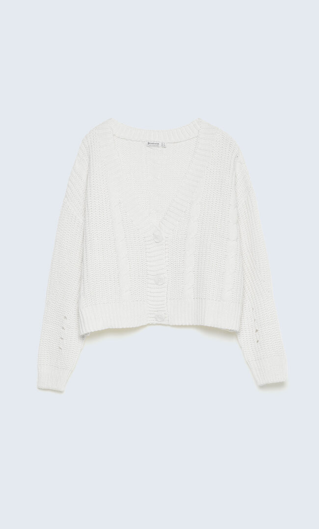 Cable knit cardigan | Stradivarius (UK)