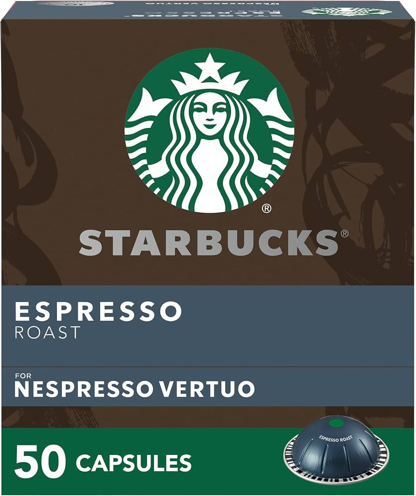 Starbucks by Nespresso Vertuo, Dark Roast Espresso, 50-count Espresso Pods, Brews 1.35 oz. | Amazon (US)