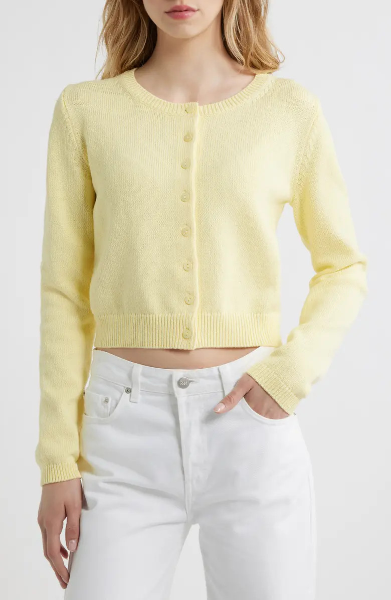 Clara Cotton Crewneck Cardigan | Nordstrom