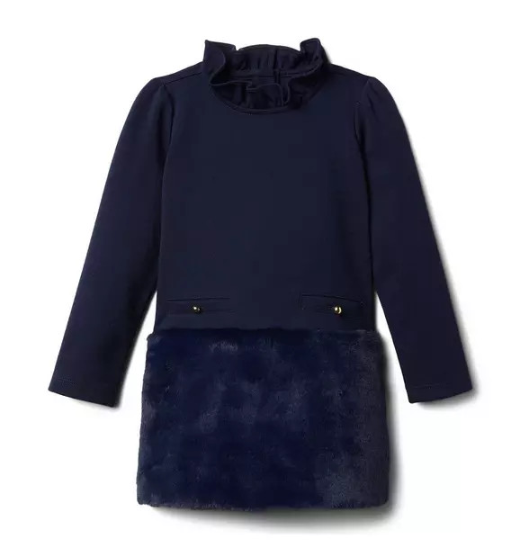 Faux Fur Dropwaist Ponte Dress | Janie and Jack
