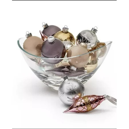 Holiday Lane Shimmer and Light Set of 22 Metallic Glass Ball & Drop Ornaments | Walmart (US)