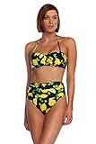 Trina Turk Women's Standard Bandeau Hipster Bikini Swimsuit Top, Midnight//Lemon Love, 12 | Amazon (US)