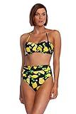 Trina Turk Women's Standard Bandeau Hipster Bikini Swimsuit Top, Midnight//Lemon Love, 12 | Amazon (US)