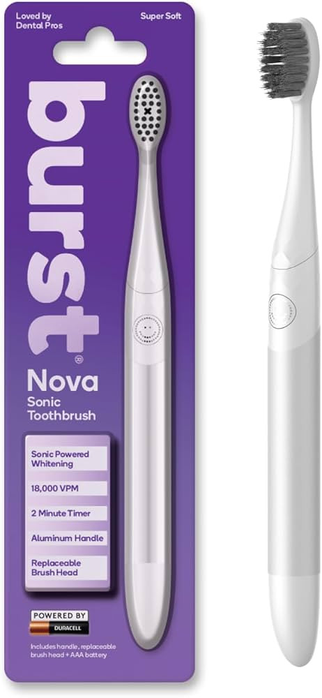 Burst Nova Sonic Toothbrush (White) | Sonic Powered Teeth Whitening | Super-Soft Bristles | 18,00... | Amazon (US)