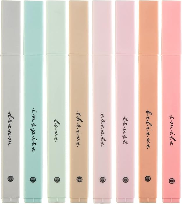 DIVERSEBEE Bible Highlighters with Soft Chisel Tip, 8 Pack Assorted Colors Pens No Bleed, Quick D... | Amazon (US)