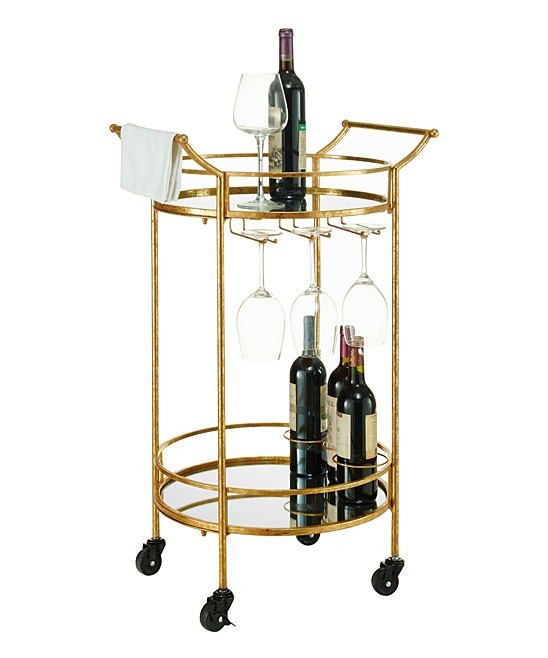 Gold Round Bar Cart | Zulily