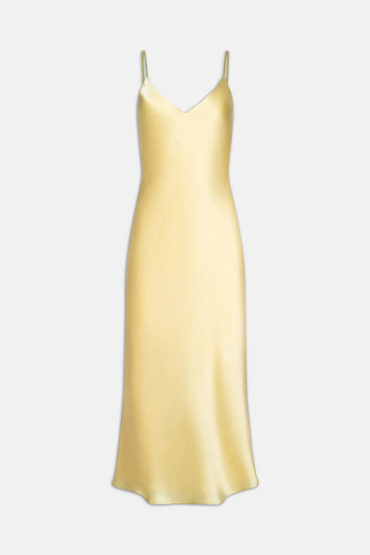 Seridie Silk Slip Dress Lemon Sorbet | Blue & Cream