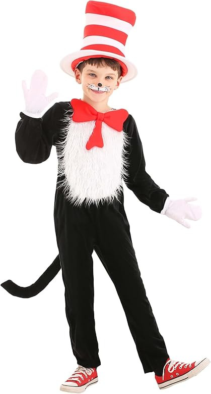 Dr. Seuss The Cat in the Hat Deluxe Costume for Kids | Amazon (US)