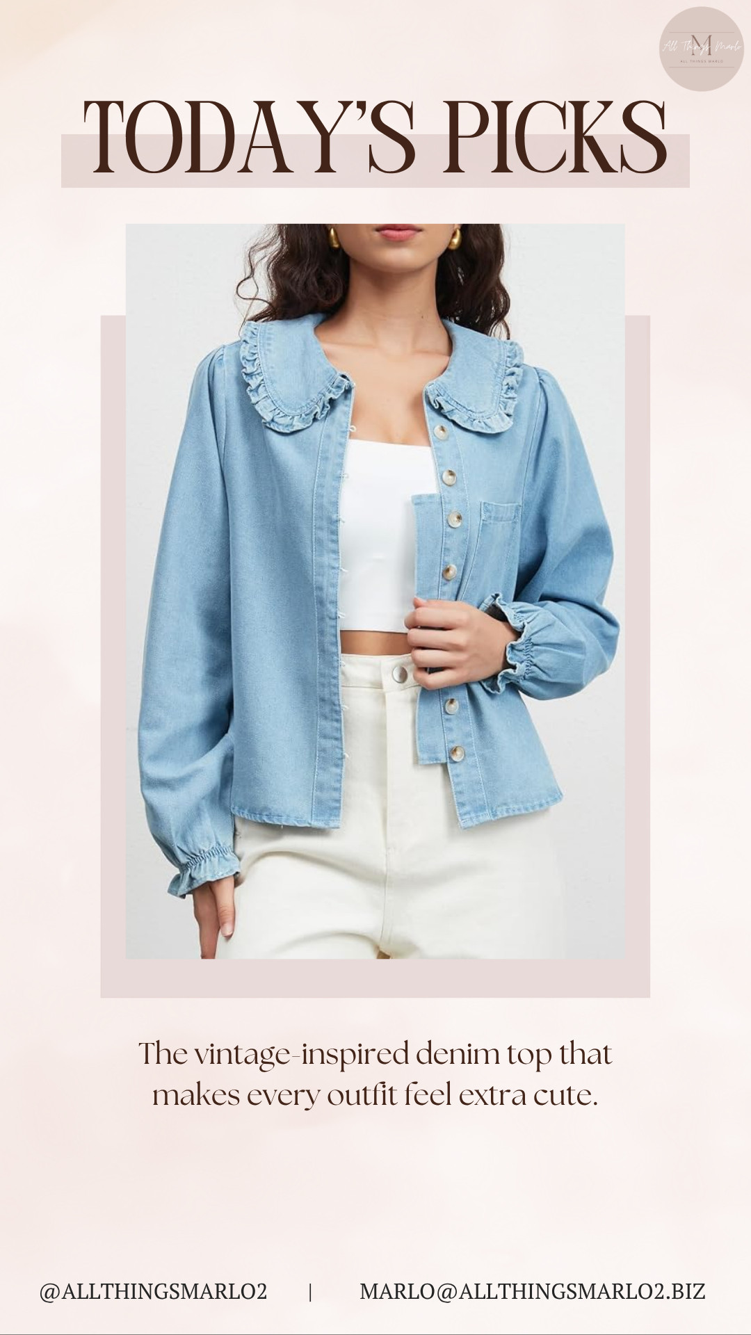 The vintage-inspired denim top that makes every outfit feel extra cute. 

 #LTKSeasonal #LTKWorkwear #LTKTravel