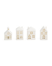 Set Of 4 4in Porcelain Led Houses | TJ Maxx
