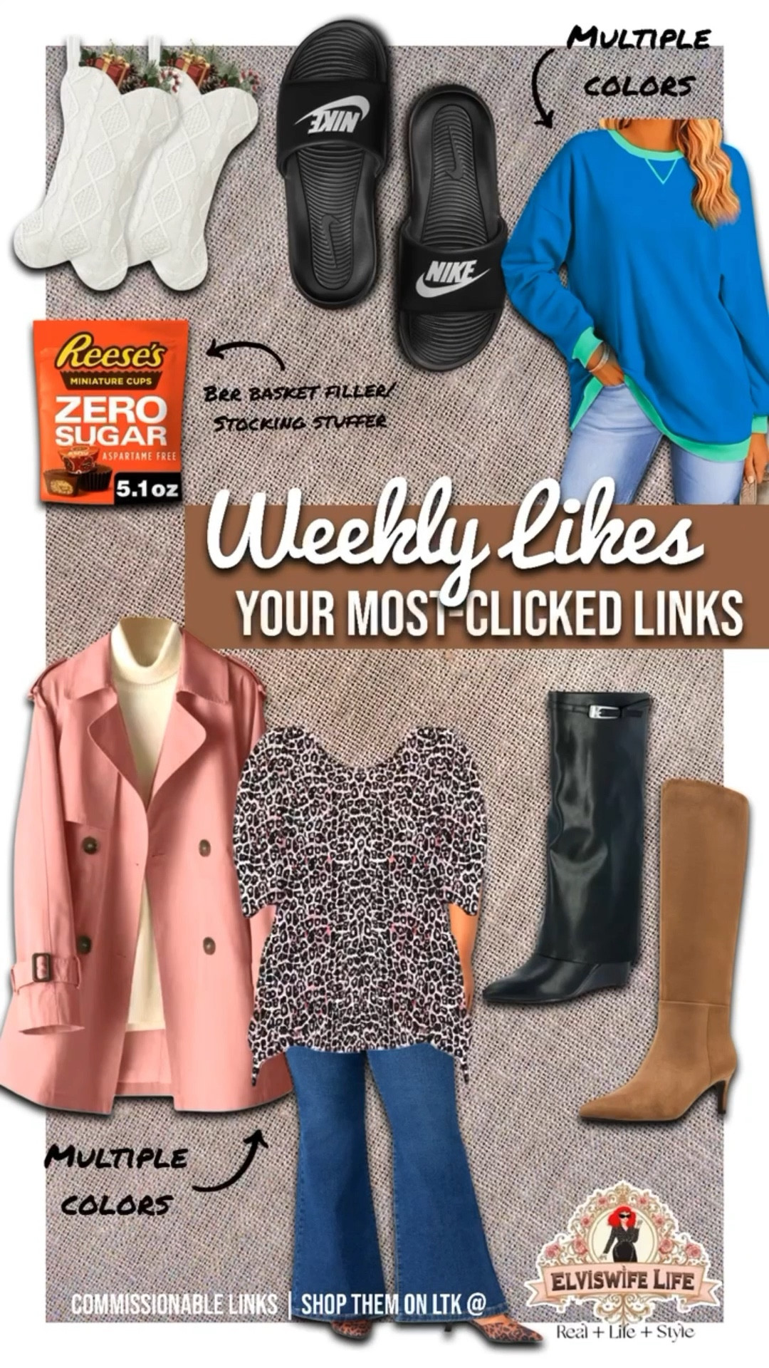 Can we talk about how cute that raincoat is? It comes in tons of different colors, and is under $50! It is one of the most popular finds I have ever posted! 💖
You’ve also been shopping for fall/winter boots in leather and suede, classic Nike slides, comfy and cozy tops that are so soft and easy to wear, (but still looked pulled together, get them in every color and pattern), perfect fit boot-cut jeans, stocking stuffers, brr basket fillers, and gifts for your pets waiting for Santa Paws to fill.
🎄Click through below to see which items are on sale and add to cart before they disappear!#LTKShoeCrush Walmart, Steve Madden, Jessica Simpson clothes, leopard print, casual outfit, mom outfit, work outfit, candy, pet gifts, fold over boots, Christmas gifts, holiday presents #ltkholiday 

#LTKFindsUnder50 #LTKTall #LTKOver40 #LTKU #LTKPlusSize #LTKPetite #LTKMidsize #LTKFindsUnder100 #LTKWorkwear